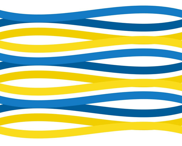 Día de la Independencia Ucrania. Logotipo conceptual etiqueta tira simbólica bandera ucraniana. Signo de cinta amarilla y azul. Símbolo nacional de celebración. - Vector, Imagen