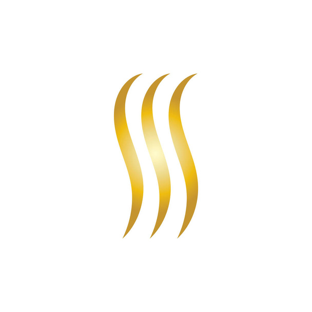 S harfi altın saç logosu ve sembol sembolü çizim tasarımı - Vektör, Görsel