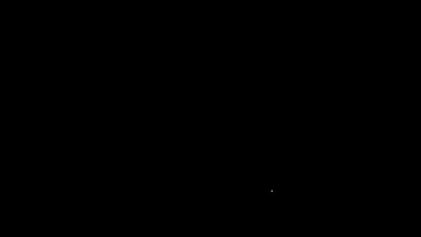 Línea blanca Caso de icono del ordenador aislado sobre fondo negro. Servidor informático. Estación de trabajo. Animación gráfica de vídeo 4K - Metraje, vídeo