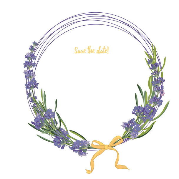 Встановіть фіолетовий шаблон красивих квіткових рам у векторному акварельному стилі, ізольованому на білому тлі для декоративного дизайну, весільної листівки, запрошення, плавника. Ботанічна ілюстрація
 - Вектор, зображення