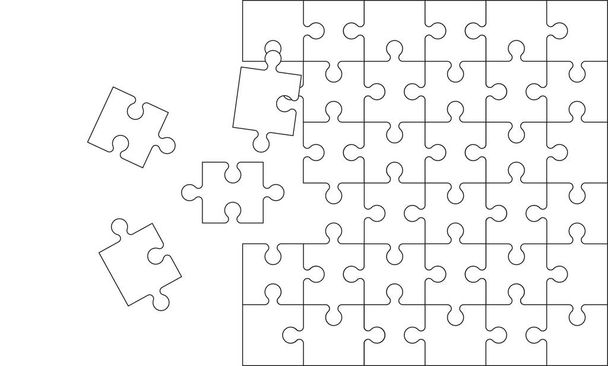  Puzzle Hintergrund mit weißen Teilen. Abstrakte Mosaik-Vorlage. Vektorillustration. - Vektor, Bild