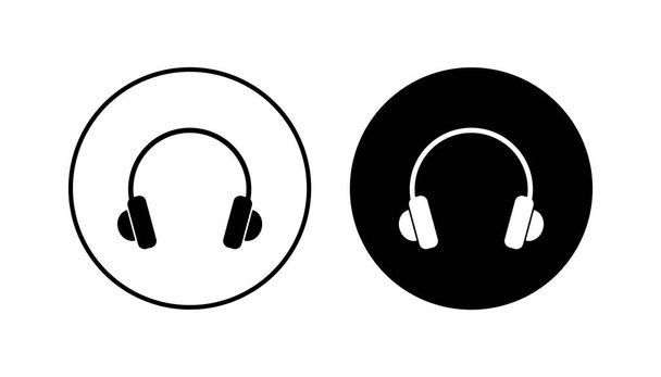 Conjunto de ícone de fone de ouvido. Símbolos do ícone do fone - Vetor, Imagem