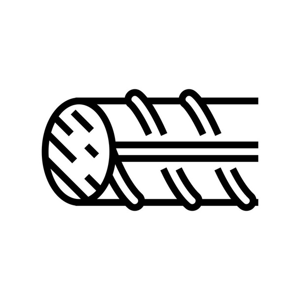 sertleştirilmiş çelik montaj çizgisi ikon vektörü. Sertleştirilmiş çelik tesisat işareti. izole edilmiş çizgi simgesi siyah illüstrasyon - Vektör, Görsel