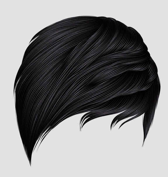 trendy woman short  hairs brunette black colors  - Vector, Image