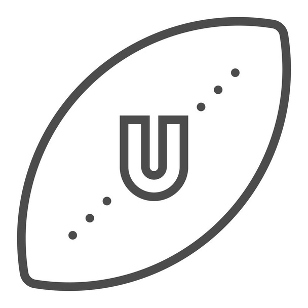 Union de rugby, icône vectorielle à ligne carrée. - Vecteur, image