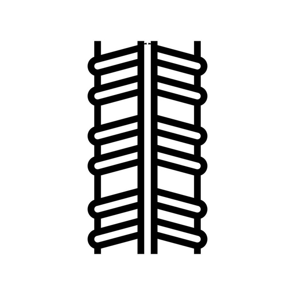 stainless rebar line icon vector. stainless rebar sign. isolated contour symbol black illustration - Vector, Image