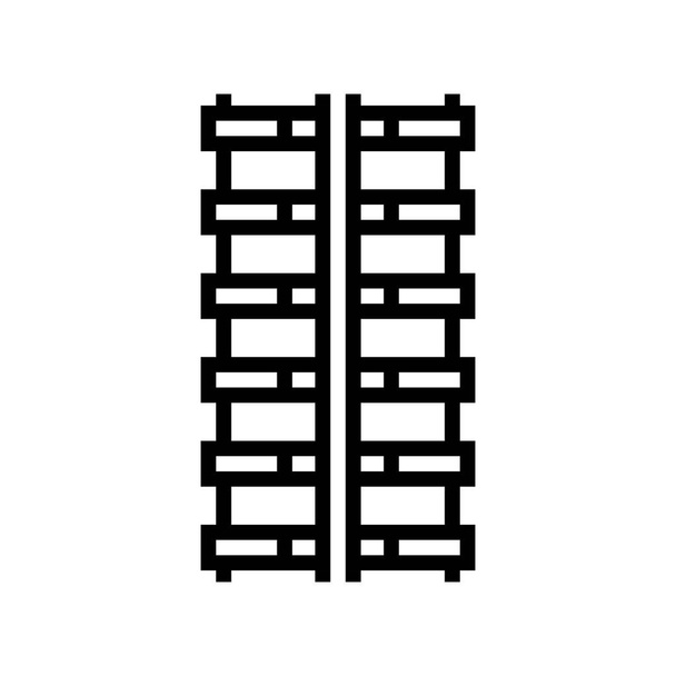 παραμορφωμένο διάνυσμα εικονιδίου γραμμής ράβδου. Παραμορφωμένο σήμα ράβδου. απομονωμένο σύμβολο περίγραμμα μαύρη απεικόνιση - Διάνυσμα, εικόνα