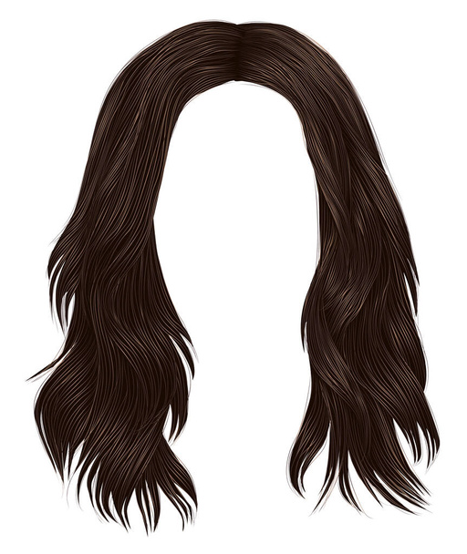модна жінка довгі волосся брюнетка коричневі кольори брюнетки. мода краси
 . - Вектор, зображення