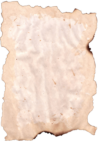 Старий папір з обпаленим краєм ізольовано
 - Фото, зображення