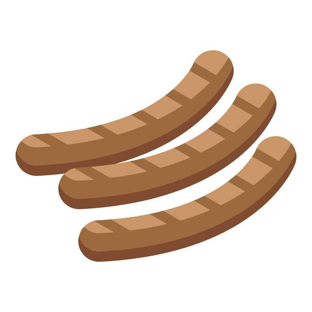 Grilled sausage icon isometric vector. Grill bbq sausage - Vector, Imagen
