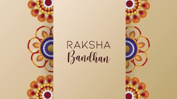 raksha bandhan celebración letras en mandalas marco - Imágenes, Vídeo