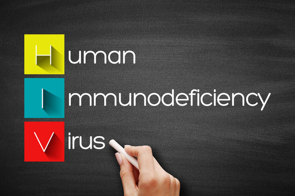 HIV - Human Immunodeficiency Virus, acronym health concept background on blackboard - Foto, imagen