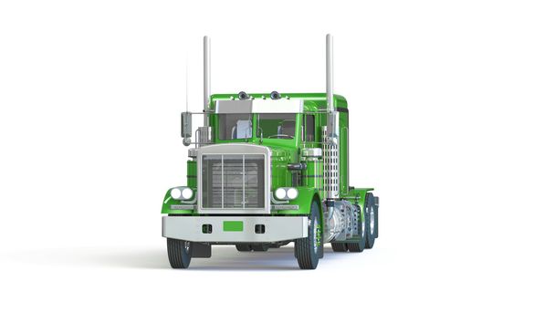 Zielona ciężarówka na białym tle - Zdjęcie, obraz