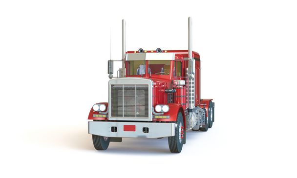 elszigetelt fehér piros teherautó - Fotó, kép