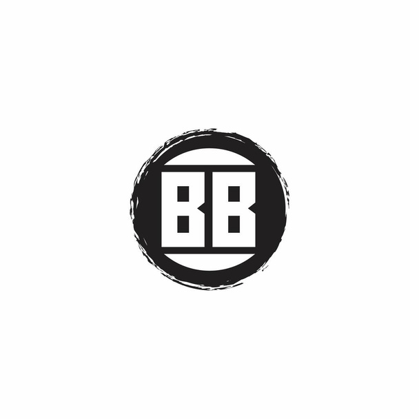 BB Logo monograma carta inicial com abstrac modelo de design de forma círculo isolado em fundo branco - Vetor, Imagem