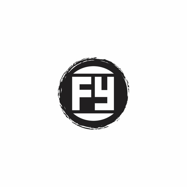 FY Logo Alkukirjain Monogrammi abstrakti ympyrä muoto malli eristetty valkoisella taustalla - Vektori, kuva