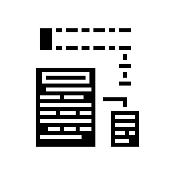 планирование и отчетность о векторе значков глифов. планирование и отчетность знак. черная иллюстрация с изолированным контуром - Вектор,изображение