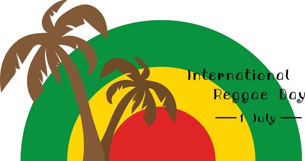 Projeto do Dia Internacional do Reggae em 1 de julho - Vetor, Imagem