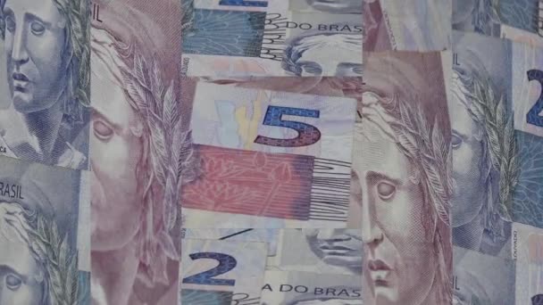 animierten Hintergrund mit Puzzle-Stil der brasilianischen Geld-Fotos - Filmmaterial, Video