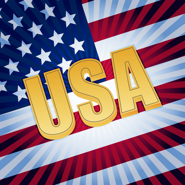 USA letters with shining american flag - Фото, зображення
