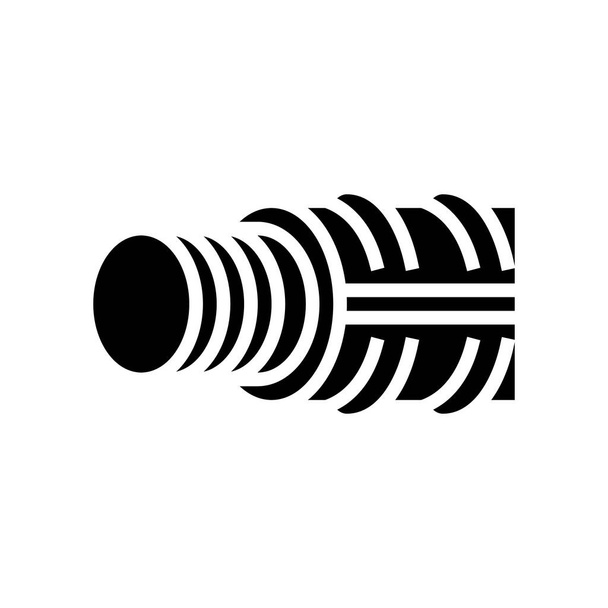 κοχλιωτά εξαρτήματα glyph διάνυσμα εικονίδιο. πινακίδα με κοχλιωτά εξαρτήματα. απομονωμένο σύμβολο περίγραμμα μαύρη απεικόνιση - Διάνυσμα, εικόνα