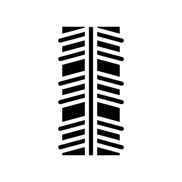 ανοξείδωτο ραβδωτό διάνυσμα εικονίδιο glyph. Πινακίδα από ανοξείδωτο ατσάλι. απομονωμένο σύμβολο περίγραμμα μαύρη απεικόνιση - Διάνυσμα, εικόνα
