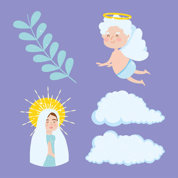 Assumption of Mary symbols - Διάνυσμα, εικόνα