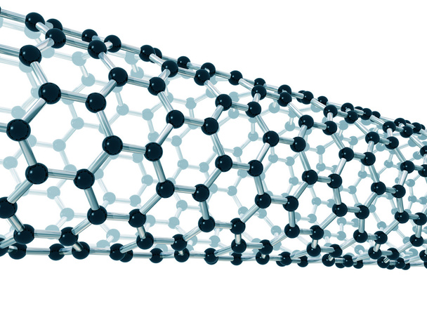 Illustration of the detailed structure of a carbon nanotube - Photo, Image