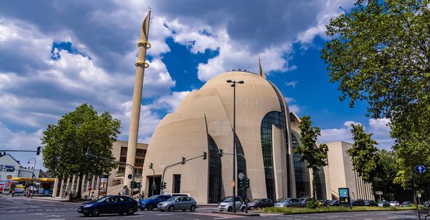 Central Mosque in Cologne - COLOGNE, GERMANY - JUNE 25, 2021 - Fotó, kép