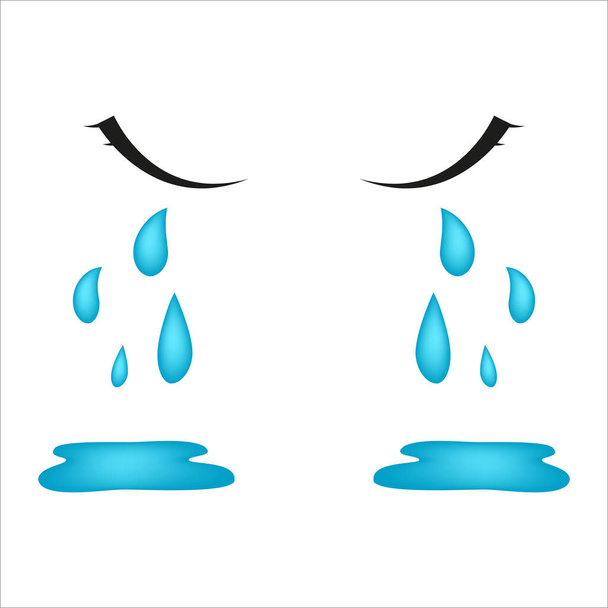 Tränen der Traurigkeit. Cartoonzeichnung - Vektor, Bild