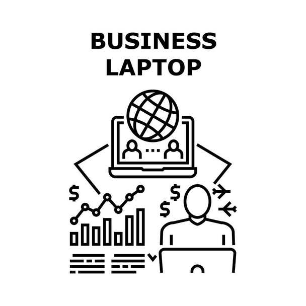 Business Laptop vettoriale concetto nero Illustrazione - Vettoriali, immagini