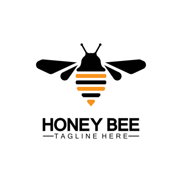 Abeille miel logo vecteur icône symbole illustration modèle de conception - Vecteur, image