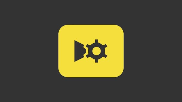 Yellow Music or video settings button icon isolated on grey background. 4K Video motion graphic animation - Felvétel, videó