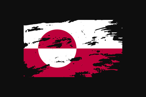 Grunge Style Flag of the Greenland. It will be used t-shirt graphics, print, poster and Background. - Vector, Image