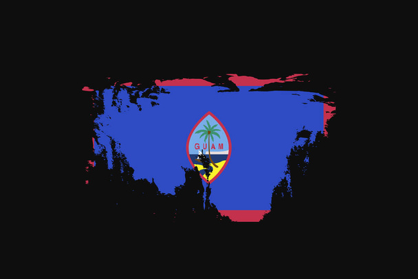 Grunge stílus zászló a Guam. Ez lesz használt póló grafika, nyomtatás, poszter és háttér. - Vektor, kép