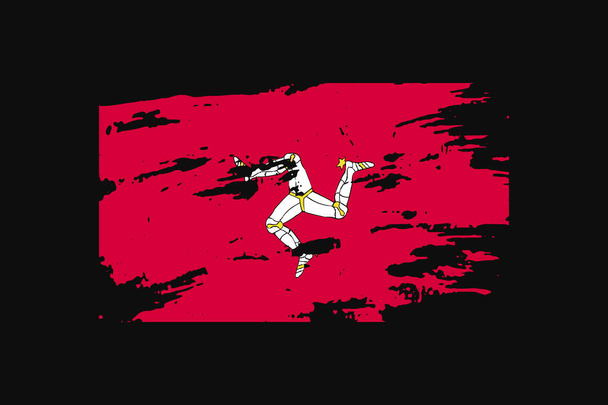 Grunge stílus zászló a Man-szigeten. Ez lesz használt póló grafika, nyomtatás, poszter és háttér. - Vektor, kép