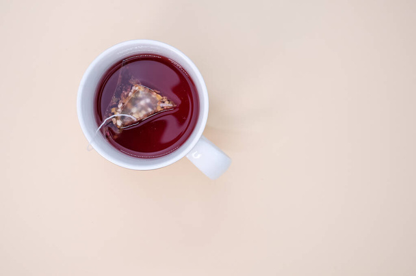 A top view of a fruit red tea - Fotó, kép