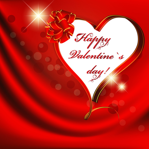 Valentine`s day theme with calendar and gift heart, copyspace - Διάνυσμα, εικόνα