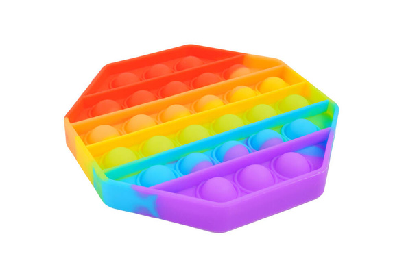 Rainbow couleur pop it jouet. Anti stress pour adultes et enfants. Isolé sur fond blanc - Photo, image