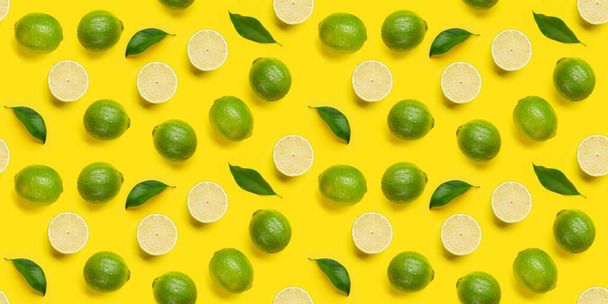 Lime citrus seamless backdrop texture. Flat lay background - Foto, Imagem