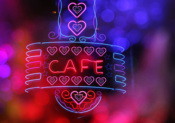 Neon Cafe segno composito Immagine - Foto, immagini