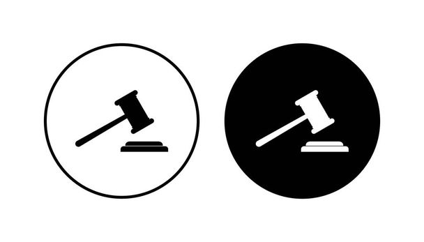 Conjunto de iconos de martillo. juez martillo icono vector. vector icono de la ley. martillo de subasta - Vector, Imagen