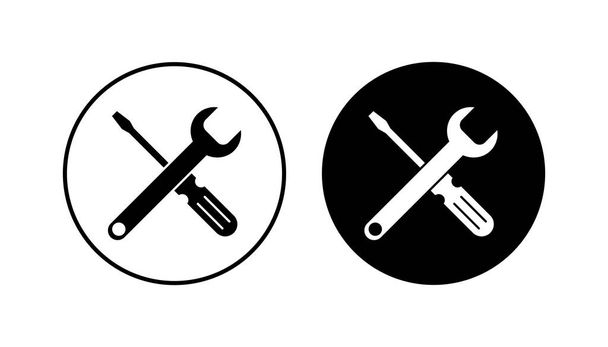 Set di icone degli strumenti di riparazione. vettore icona strumento. impostazione vettore icona. Chiave e cacciavite. supporto, servizio - Vettoriali, immagini
