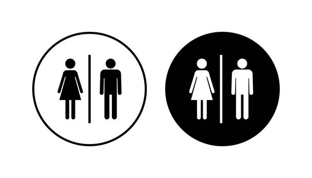 Toilettensymbole gesetzt. Toiletten Symbolvektor. Badezimmerschild. WC, Toilette - Vektor, Bild