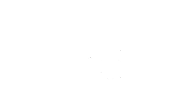 Musta viiva Paino levy kuvake eristetty valkoisella taustalla. Laitteet kehonrakennus urheilu, harjoitus liikunta ja kunto. 4K Video motion graafinen animaatio - Materiaali, video
