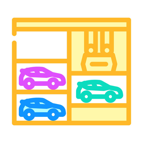 подъем в многоуровневой цветовой иконке парковки - Вектор,изображение