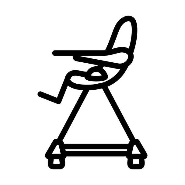 Bébé chaise haute Icône. Conception de contour audacieux avec largeur de course modifiable. Illustration vectorielle. - Vecteur, image