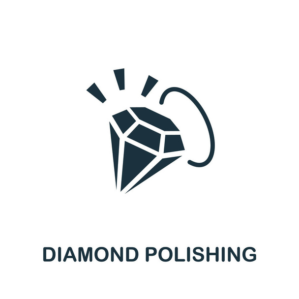ダイヤモンド研磨アイコン。ジュエリーコレクションのシンプルな要素。Webデザイン、テンプレート、インフォグラフィックなどのための創造的なダイヤモンド研磨アイコン - ベクター画像