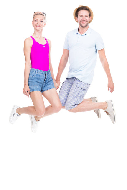 Happy Couple Jumping - Photo, image