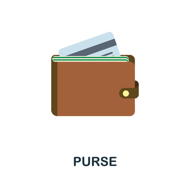 Een portemonnee icoon. Vlakke teken element van credit collection. Creatieve portemonnee icoon voor web design, sjablonen, infographics en meer - Vector, afbeelding